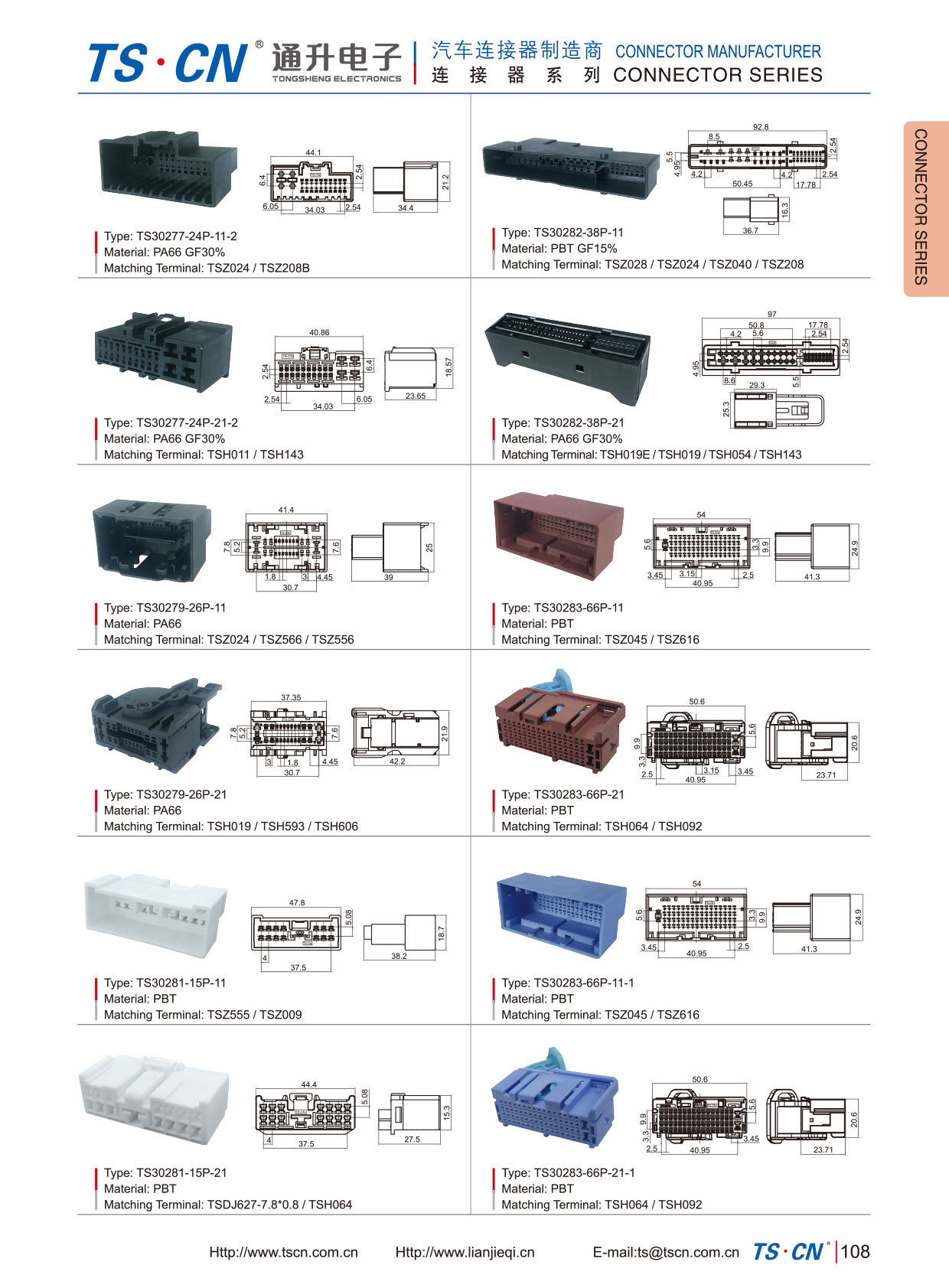 Connecteur de faisceau de câbles série TSCN TS30283 pour voiture Toyota